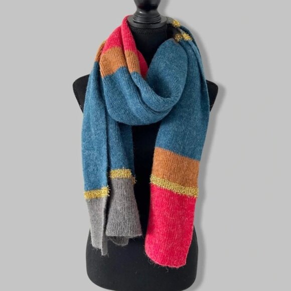 Echo Multi Colour Stripe Soft Warm Scarf Shawl - Picture 1 of 8